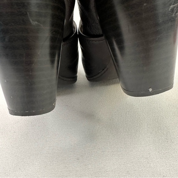 Boc Brown Leather Slip On Block Heel Shoes 8 - Picture 13 of 16